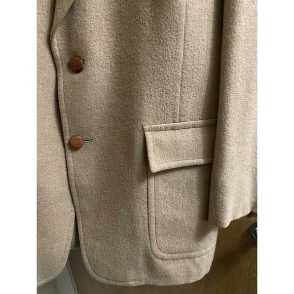 Vintage A Delta Ltd By Mel Burns Tan 100% Camel Hair Sport Coat Blazer 2 Button - Picture 12 of 16